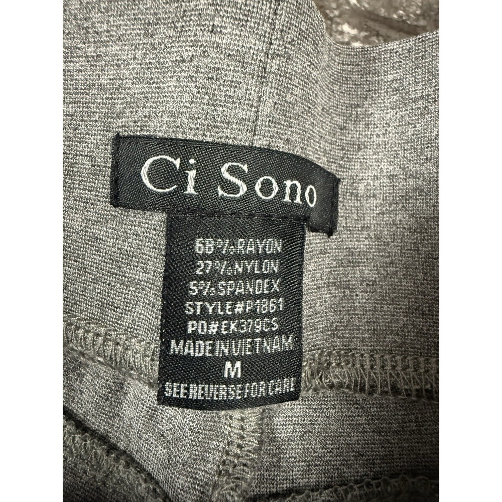 Ci‎ Sono Womens Straight Fit Stretch Pants Gold Double Zip Accent Gray Sz M - Picture 7 of 8